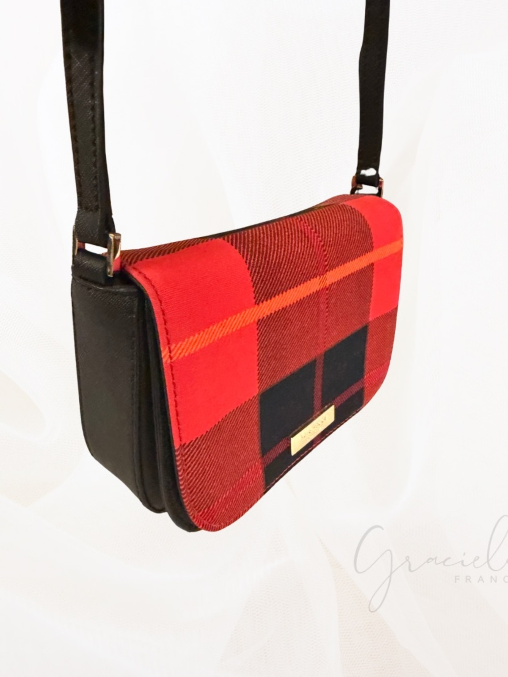 kate spade Red and Black Plaid Crossbody Bag - Picture 2 of 4